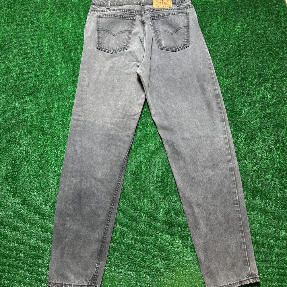 Vintage 80s Black Tag Levi's 550 USA 36x34 Faded Black Wash Men Jeans